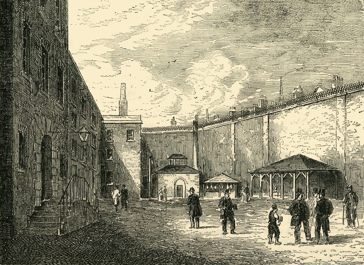 Gårdhave i flådefængslet, c1872. af Unbekannt
