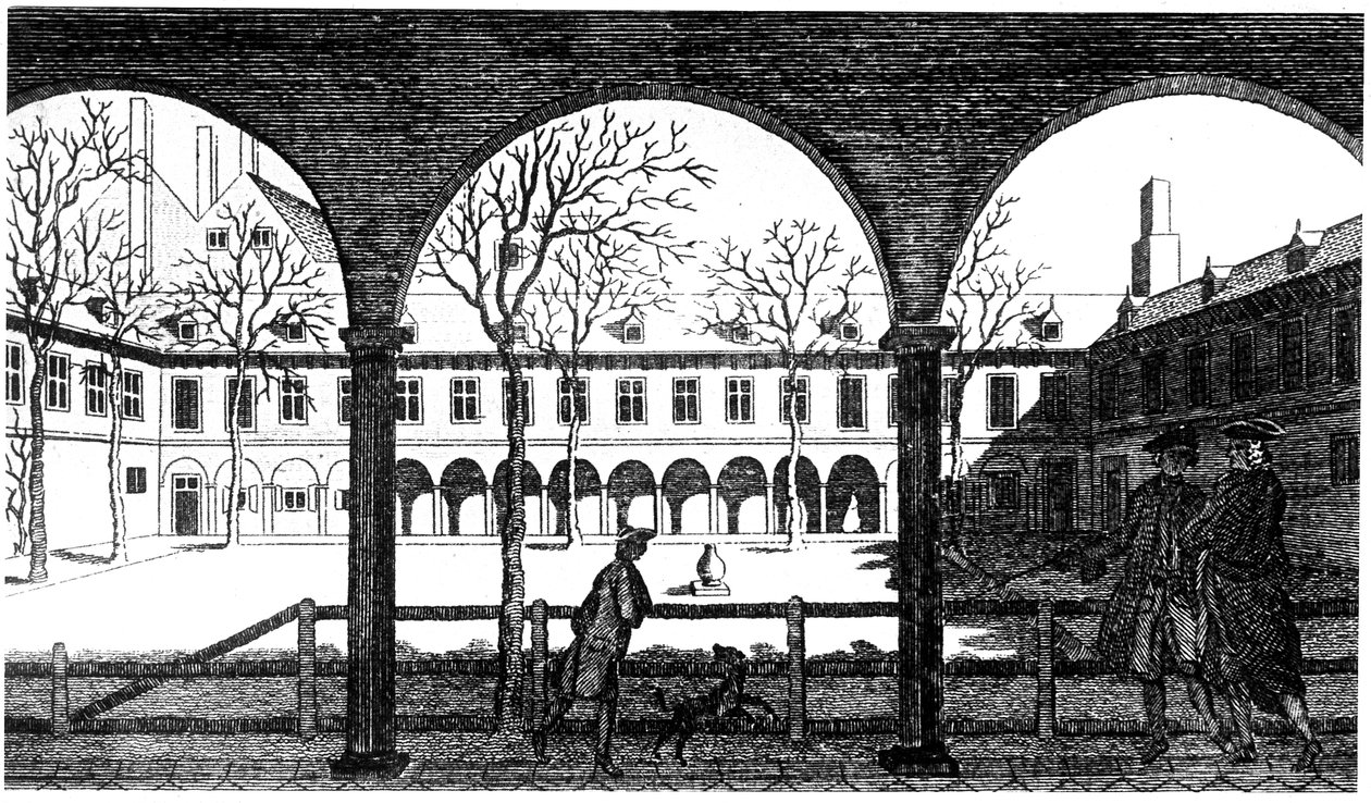 Courtyard of Gresham College, London, 1700-tallet af Unbekannt
