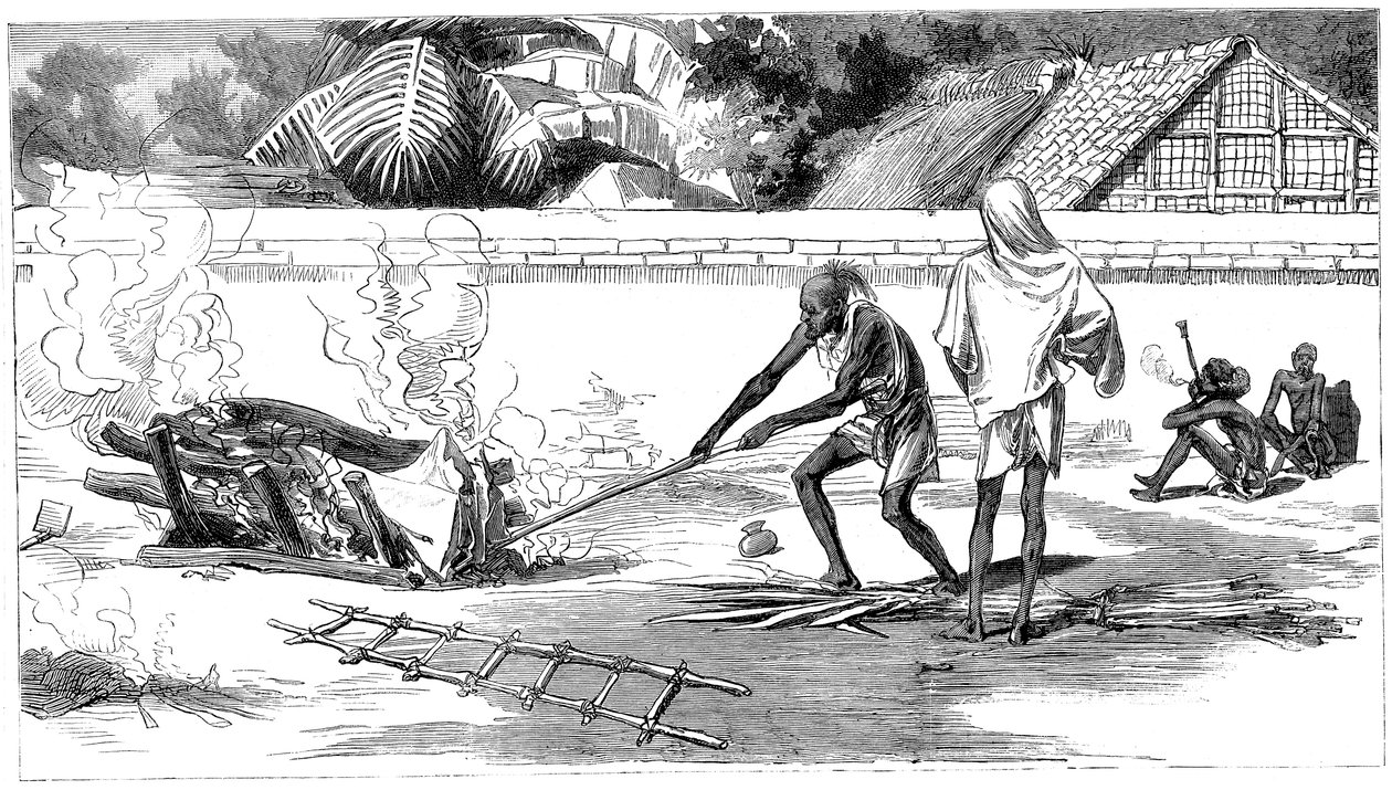 Ligbrænding i Calcutta, Indien, 1882 af Unbekannt