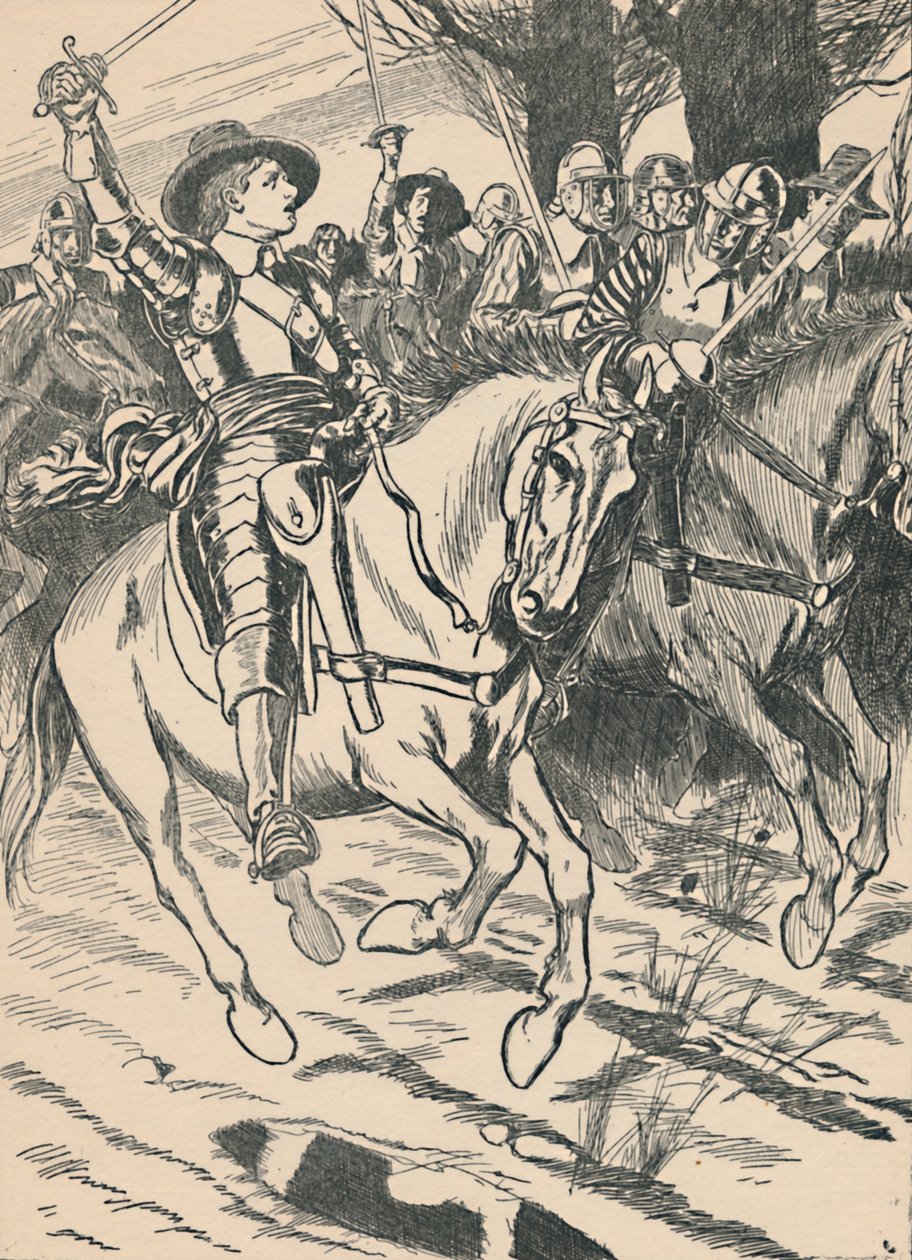 Cromwell fører sine jernsider til kamp, c1907 af Unbekannt