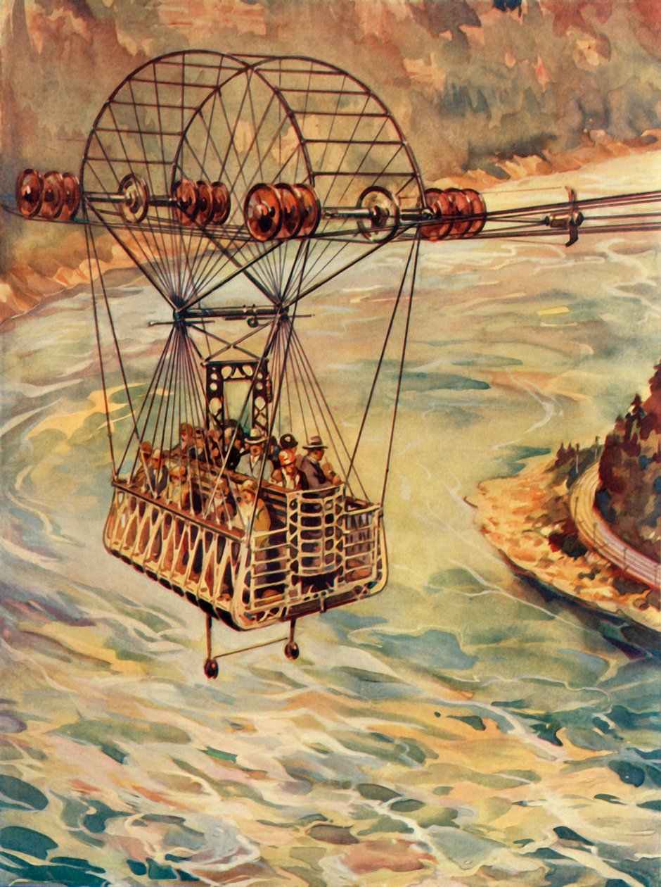 Krydser Niagara Falls med svævebane, c1930. af Unbekannt