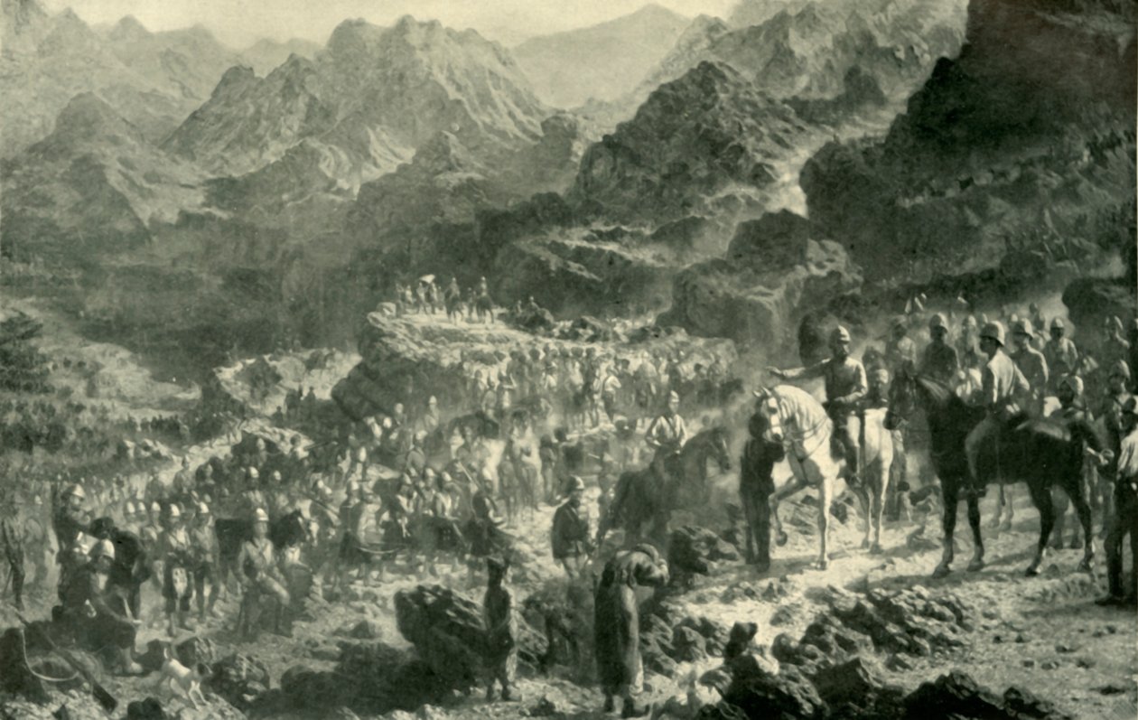 The Crossing the Jamburak Kotal, 1901. af Unbekannt