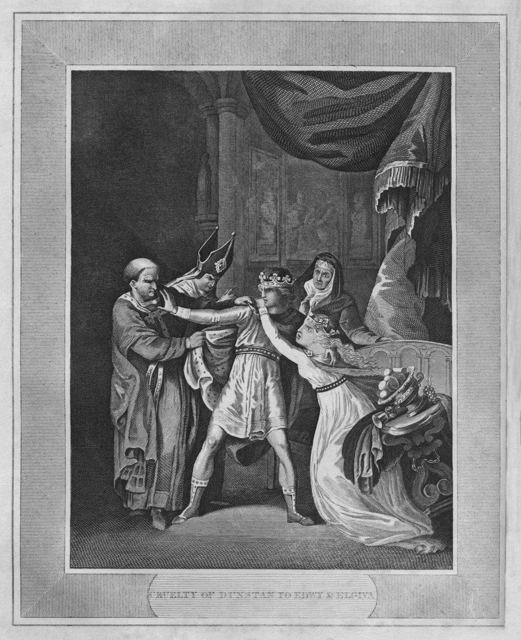 Grusomheden af Dunstan mod Edwy & Elgiva, 1838 af Unbekannt