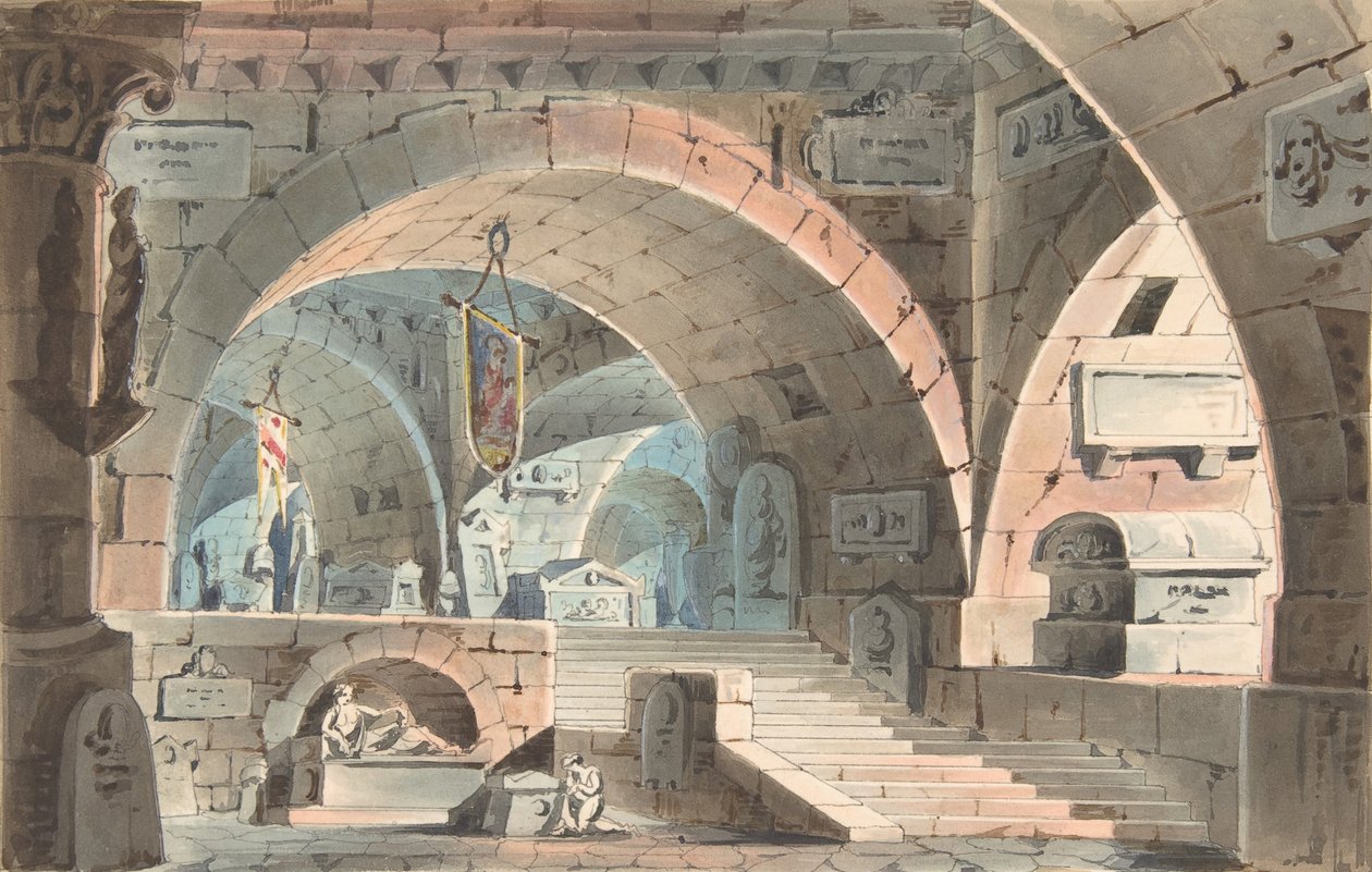 Krypt med en knælende sørgende, 1830-40. af Unbekannt