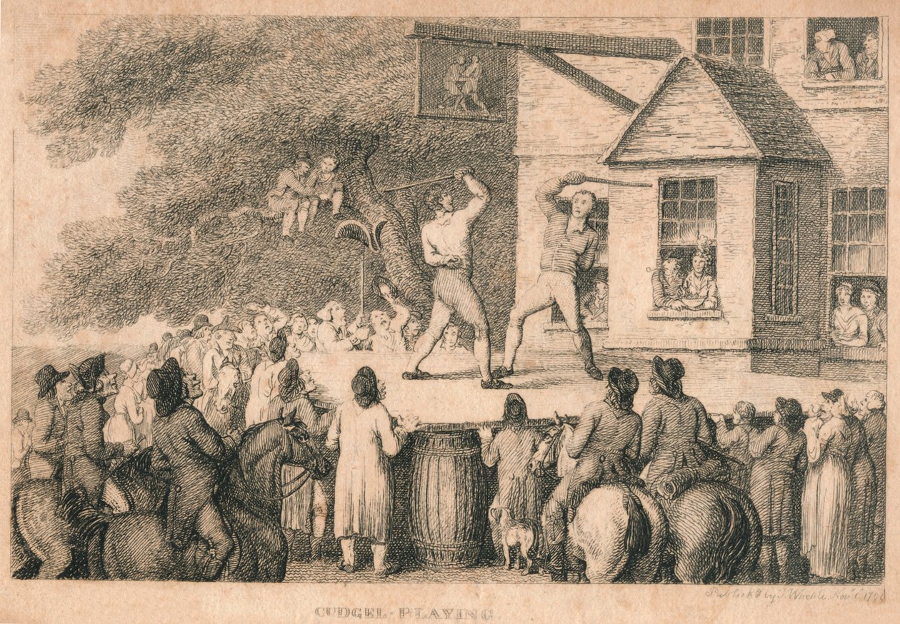 Cudgel Playing, 1799. af Unbekannt