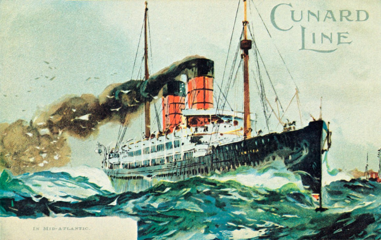 Cunard Line, In Mid-Atlantic, c1900. af Unbekannt