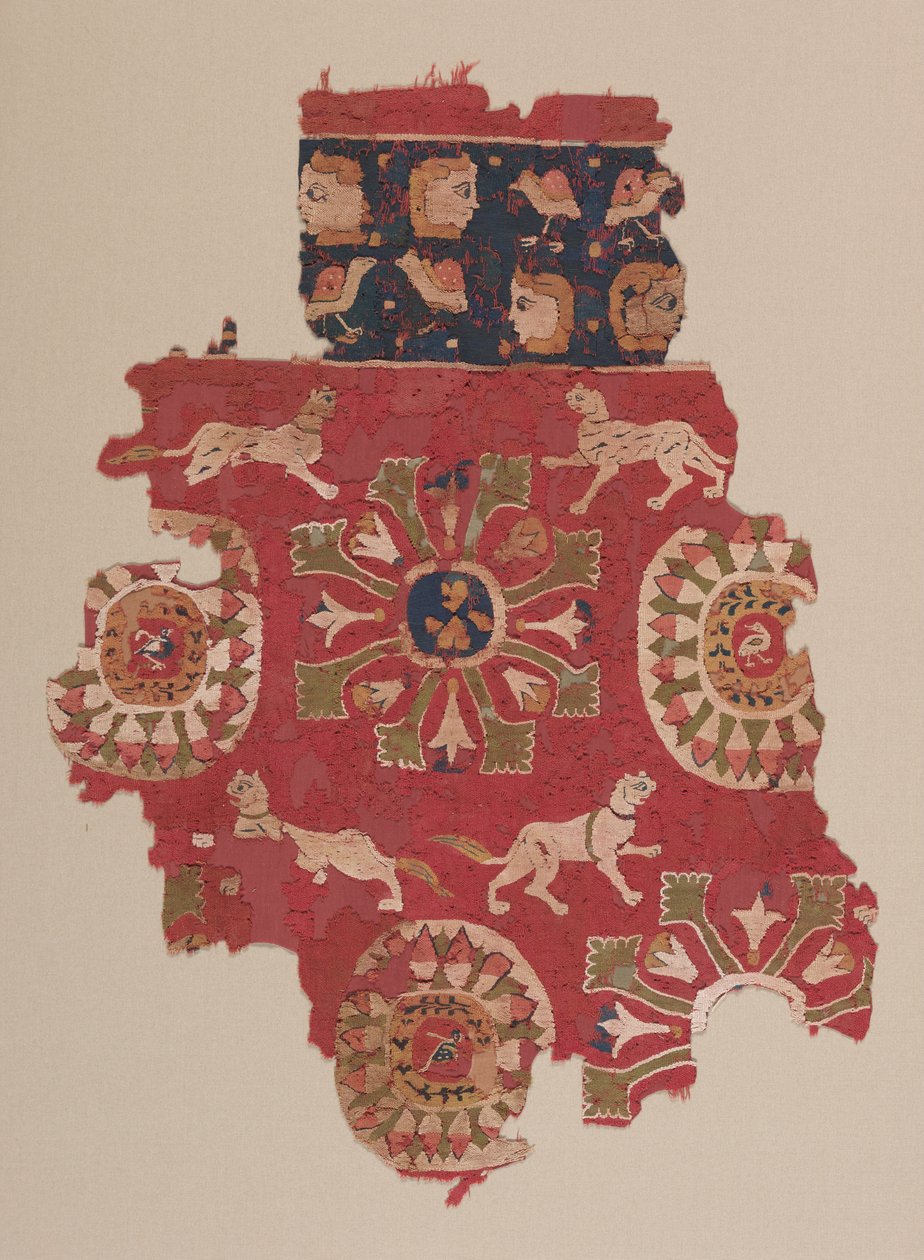 Gardinfragment med pantere, 500-tal. af Unbekannt