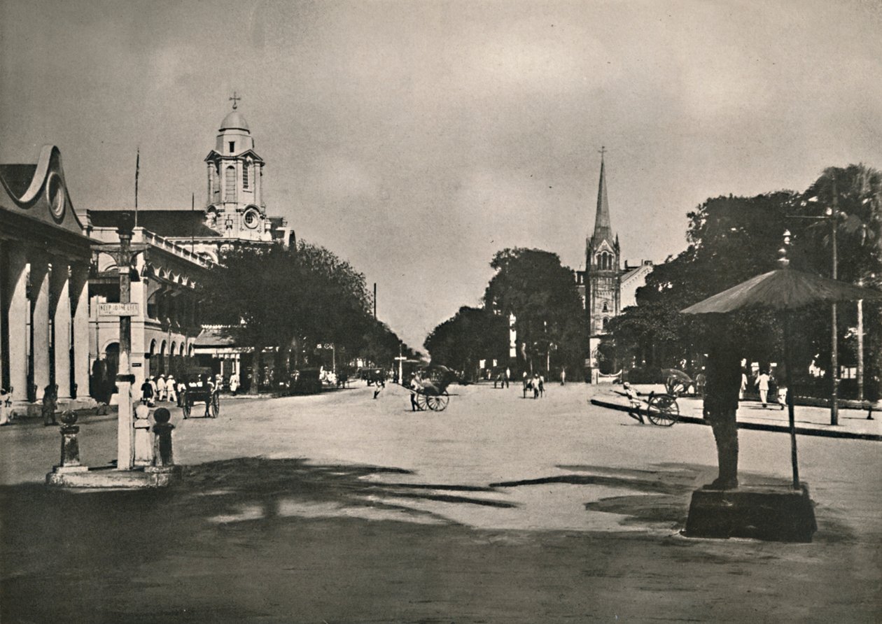 Dalhousie Street, Rangoon, 1900. af Unbekannt