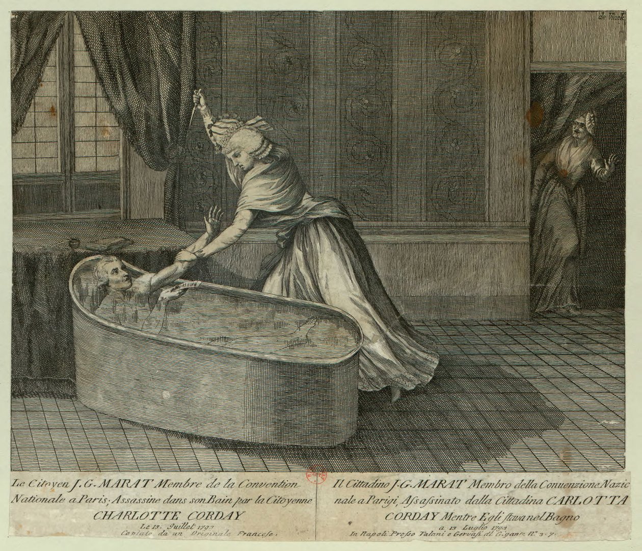 Marats død, ca. 1793. af Unbekannt