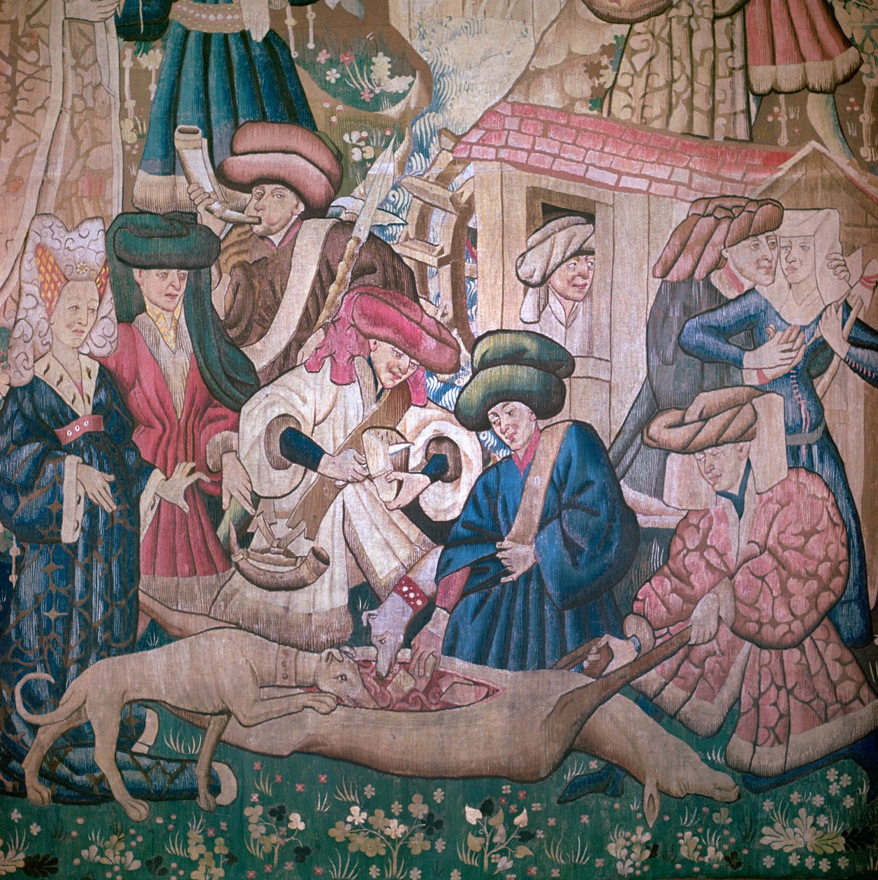 Detalje fra Devonshire Hunting Tapestries, 1400-tallet af Unbekannt