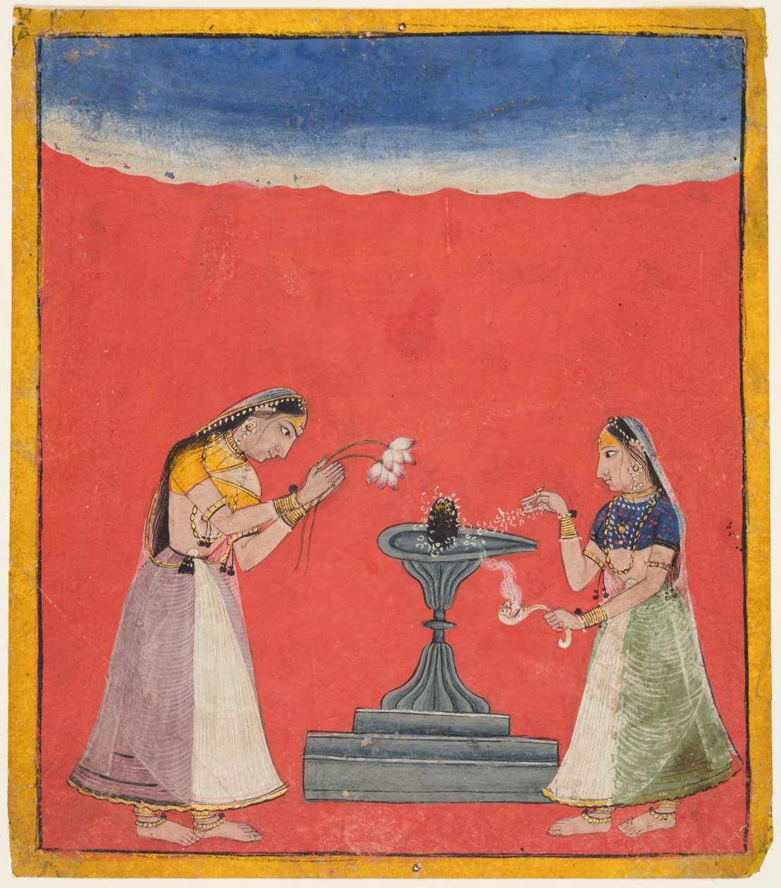 Devagandhari Ragini fra Hindola, S. 1700. af Unbekannt
