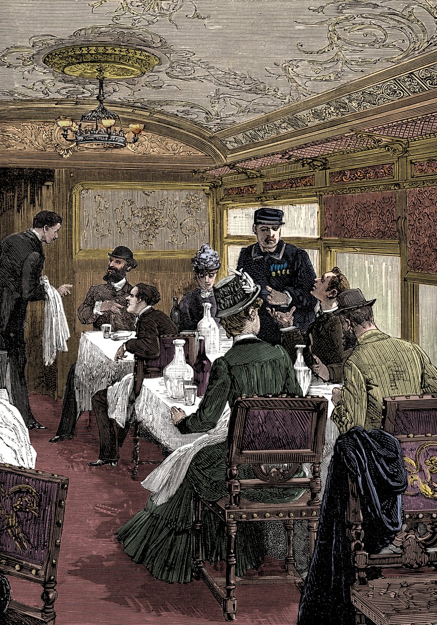 Spisevogn på Orientekspressen, c1885 af Unbekannt