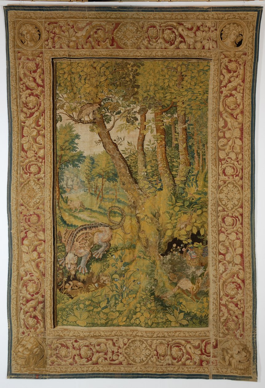 Drage spiser æg Tapestry, midten af det 17. århundrede. af Unbekannt