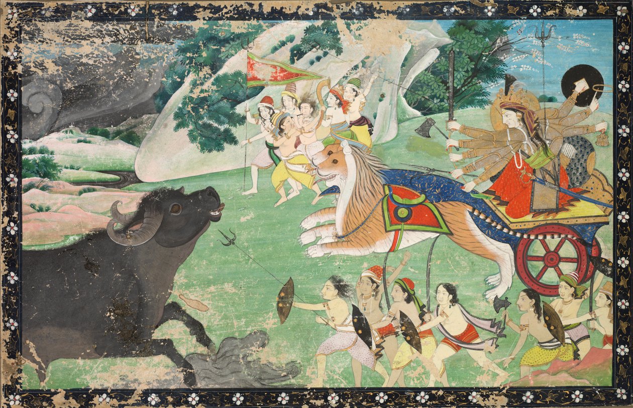 Durga Slaying Mahisha, ca. 1830. af Unbekannt