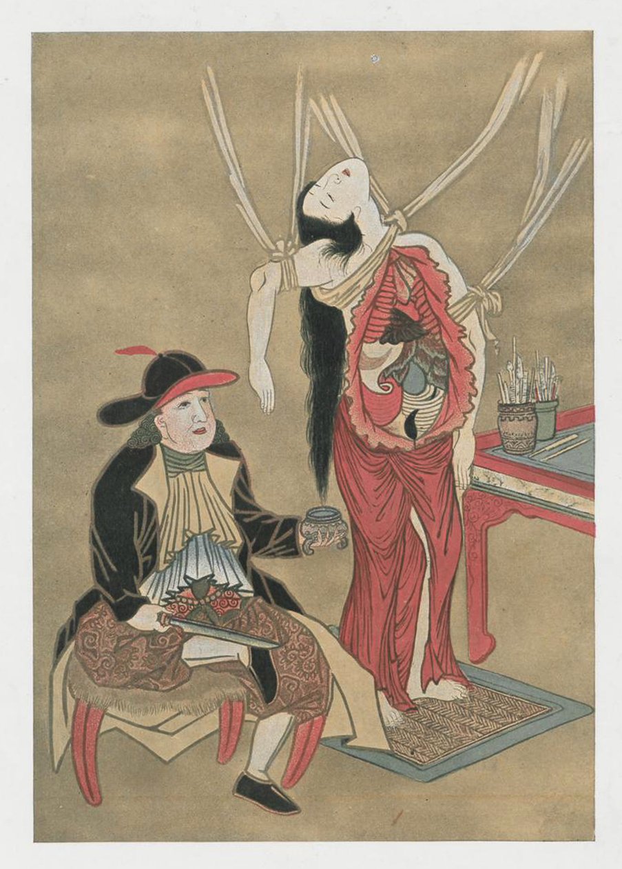 Hollandsk læge anatomiserer en japansk kvinde, 1700-tallet af Unbekannt