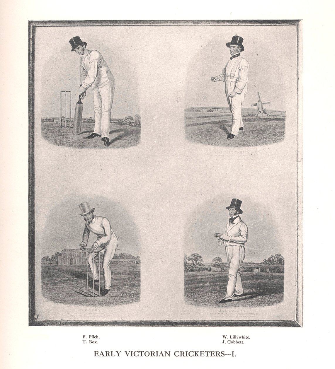 Tidlige victorianske cricketspillere, 19. århundrede 1912. af Unbekannt