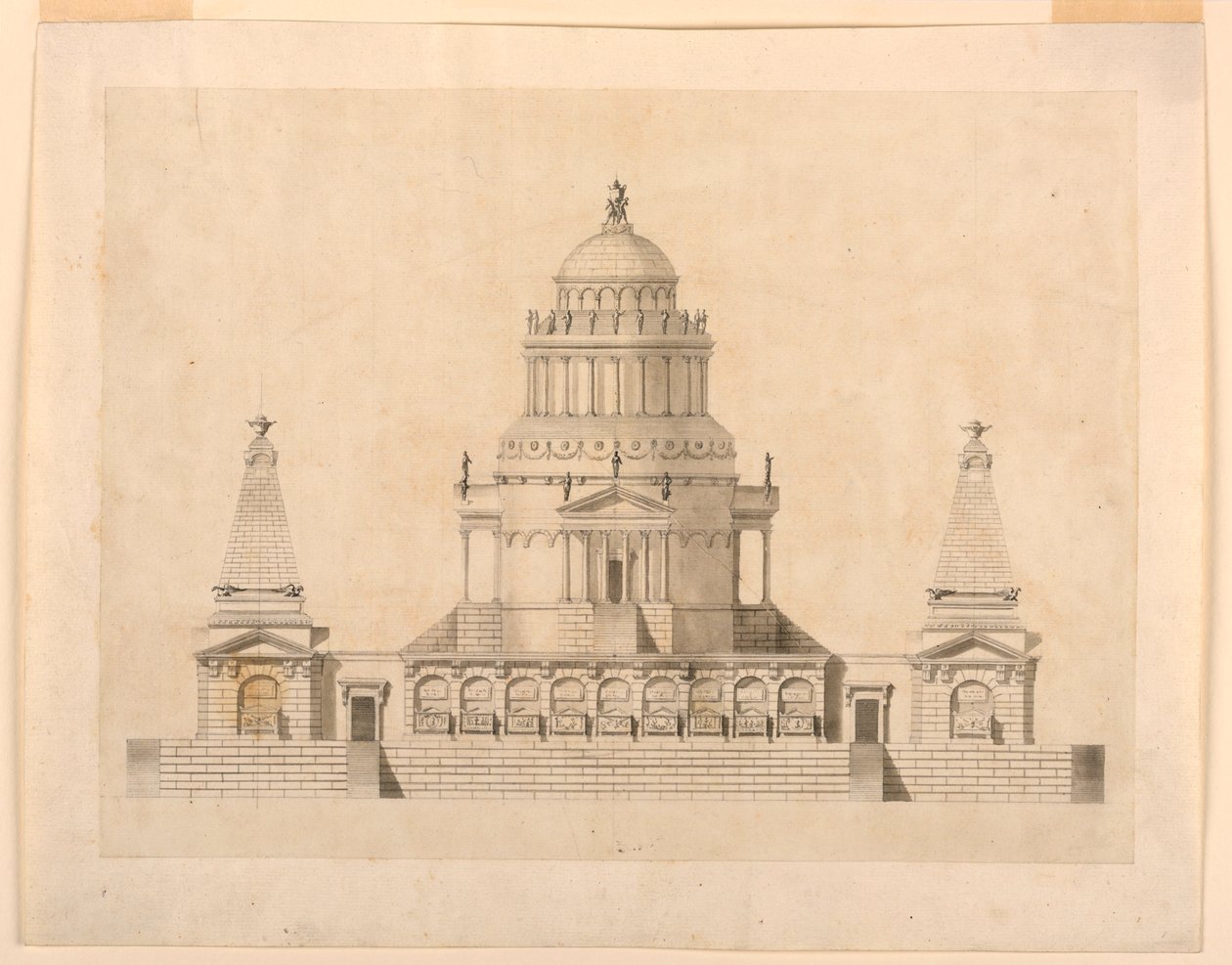 Forhøjelse af et fantastisk mausoleum af Unbekannt