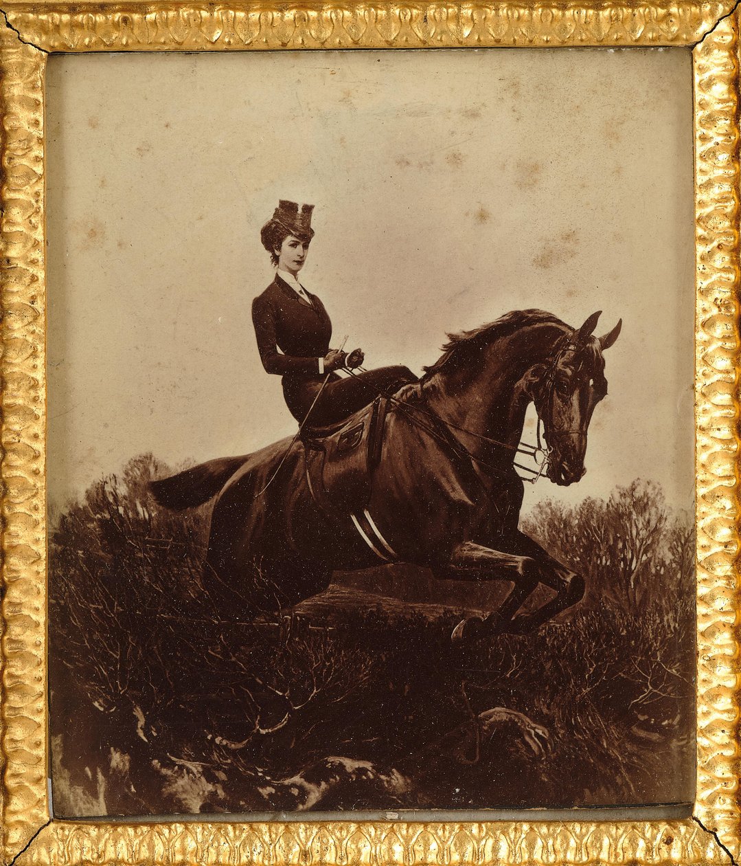 Kejserinde Elisabeth til hest, ca. 1890. af Unbekannt
