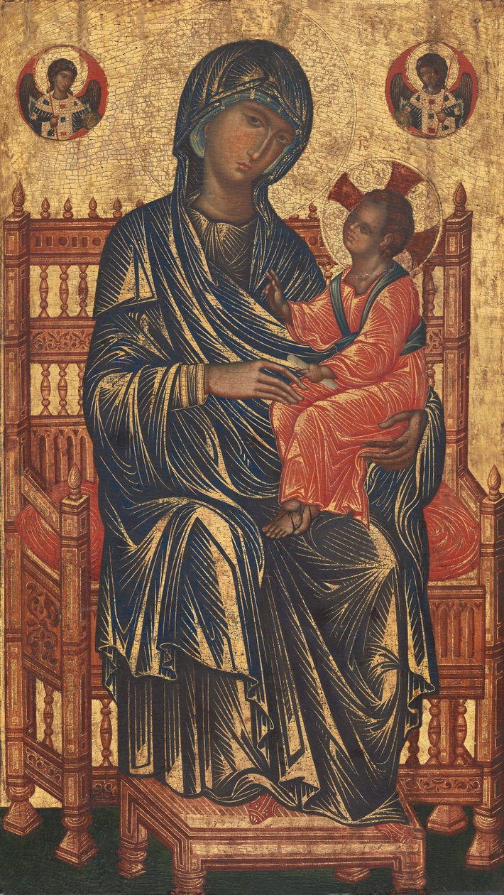På tronen Madonna og barn, ca. 12501275. af Unbekannt