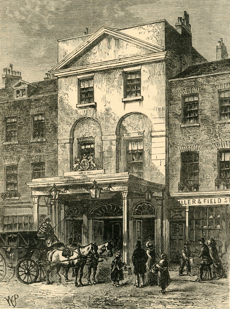 Indgang til Astleys Theatre i 1820, c1878. af Unbekannt
