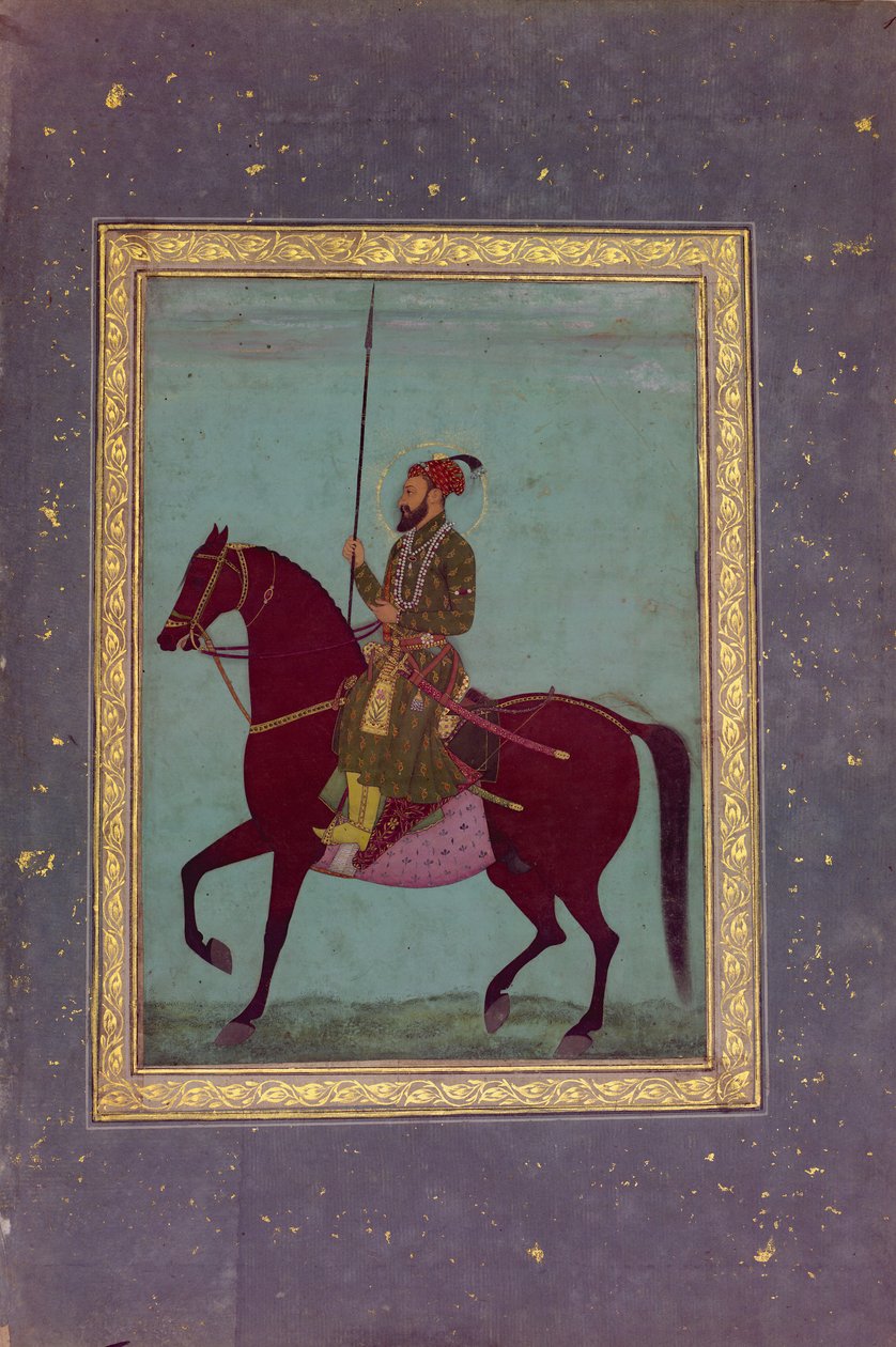 Rytterportræt af Aurangzeb, 1600-tallet. af Unbekannt