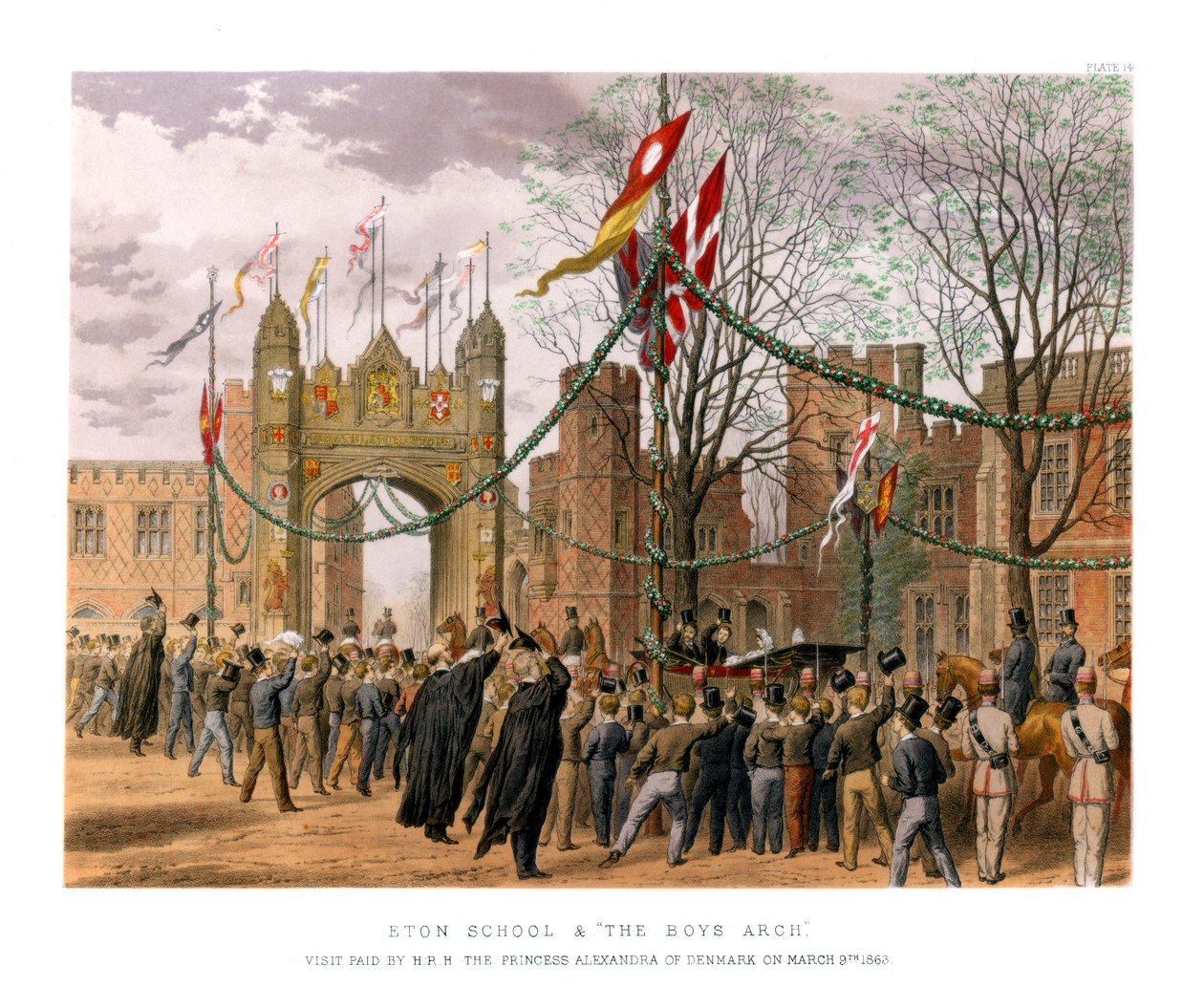 Eton School & The Boys Arch, c1800-tallet af Unbekannt