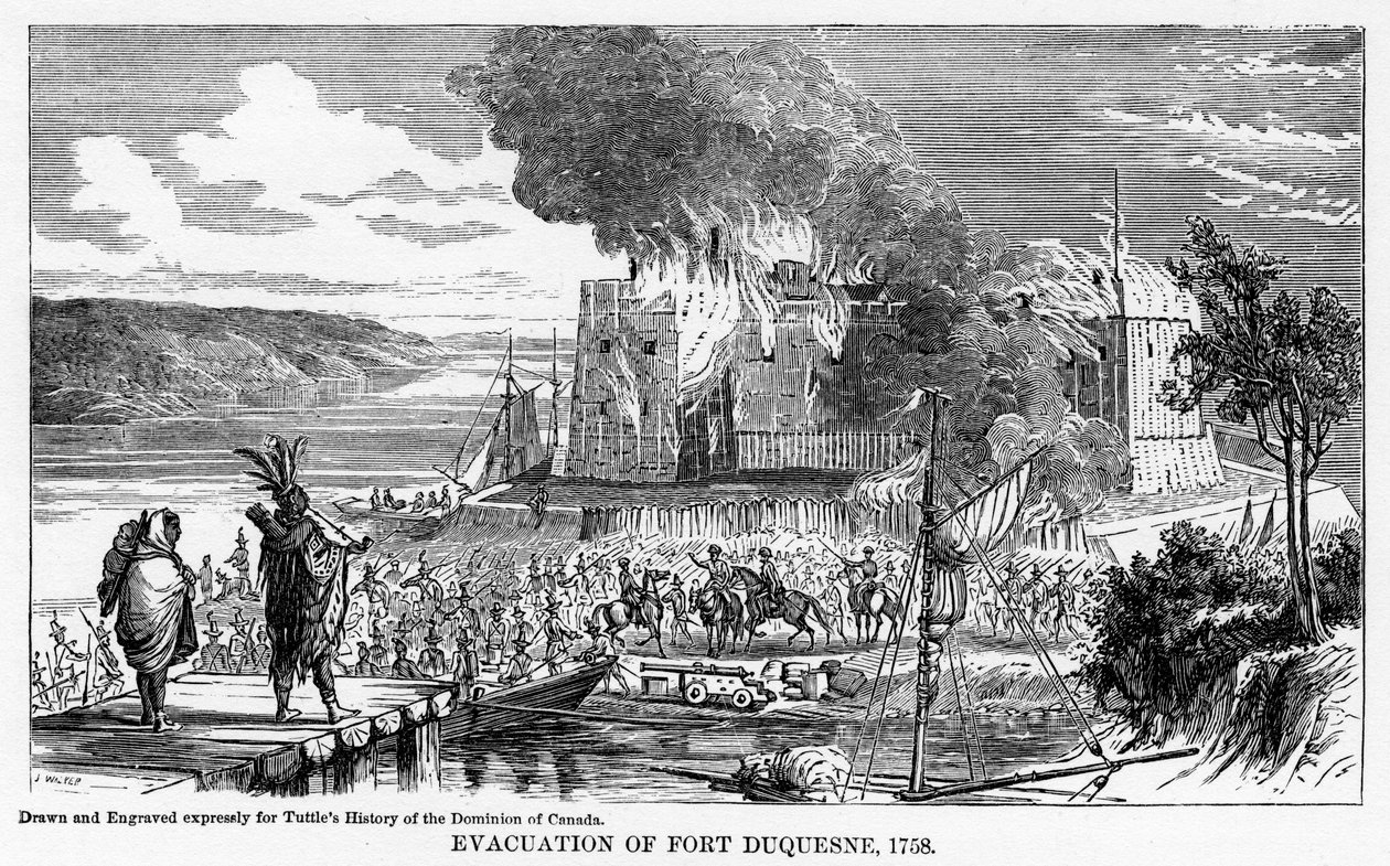 Evakuering af Fort Duquesne, 1758, 1877 af Unbekannt