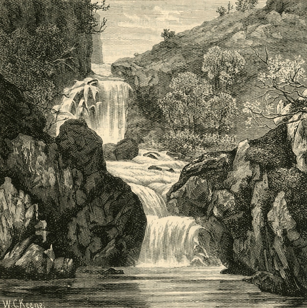 Fall in the Devils Glen, 1898. af Unbekannt