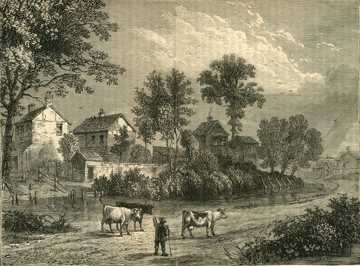 Gård i Regents Park, 1750, c1876. af Unbekannt