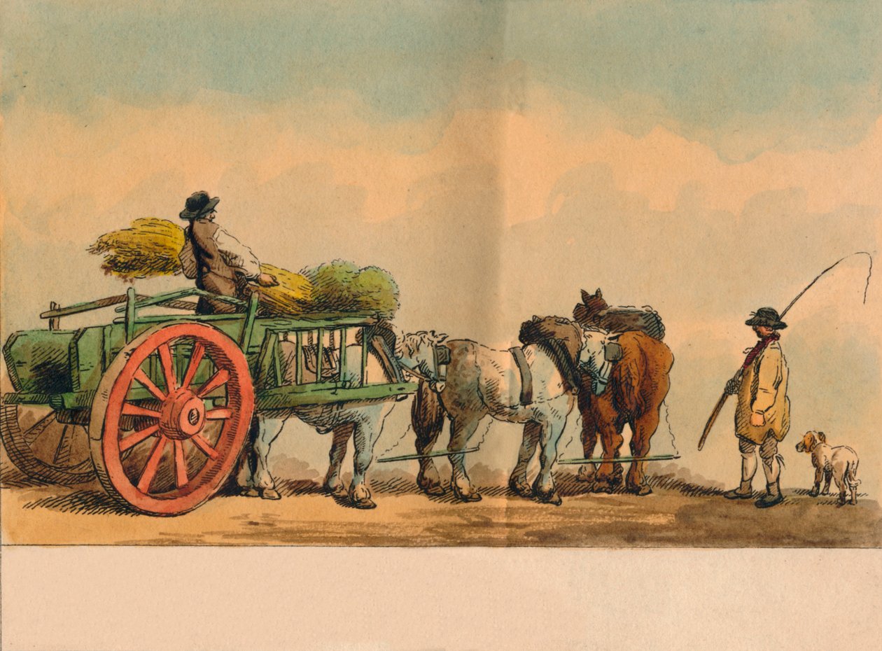 Landarbejdere og vogn, 1797. af Unbekannt