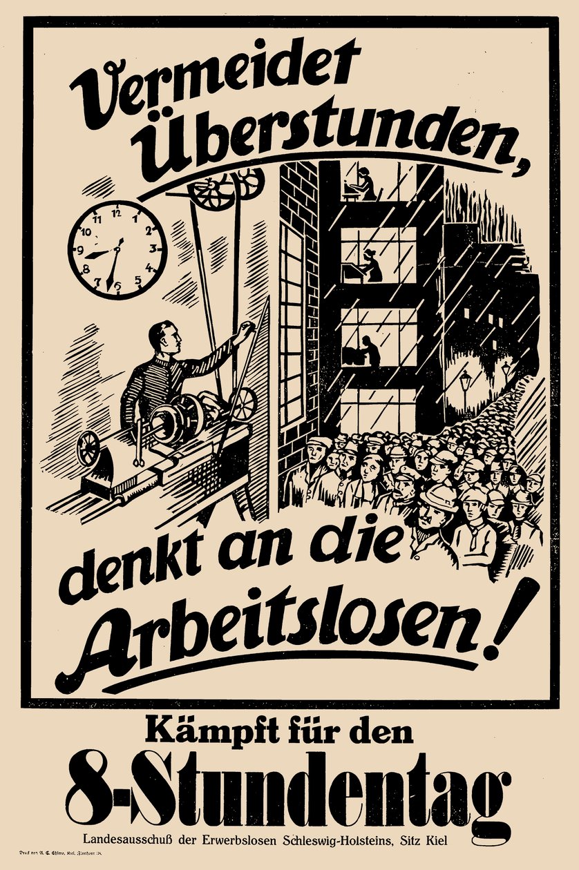 Kæmp for otte timers dagen, ca. 1925. af Unbekannt