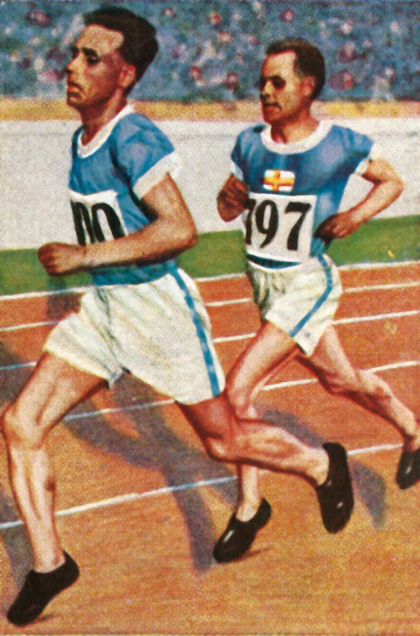 Finske løbere Ville Ritola og Paavo Nurmi, 1928. af Unbekannt