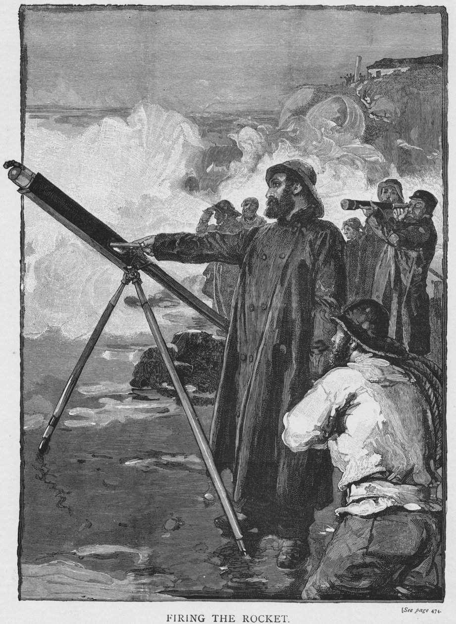 Affyring af raketten, c1880 af Unbekannt