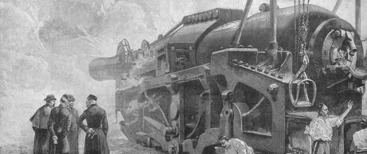 Affyring af 111-tons pistolen... ved Woolwich, juni 1887, 1901. af Unbekannt
