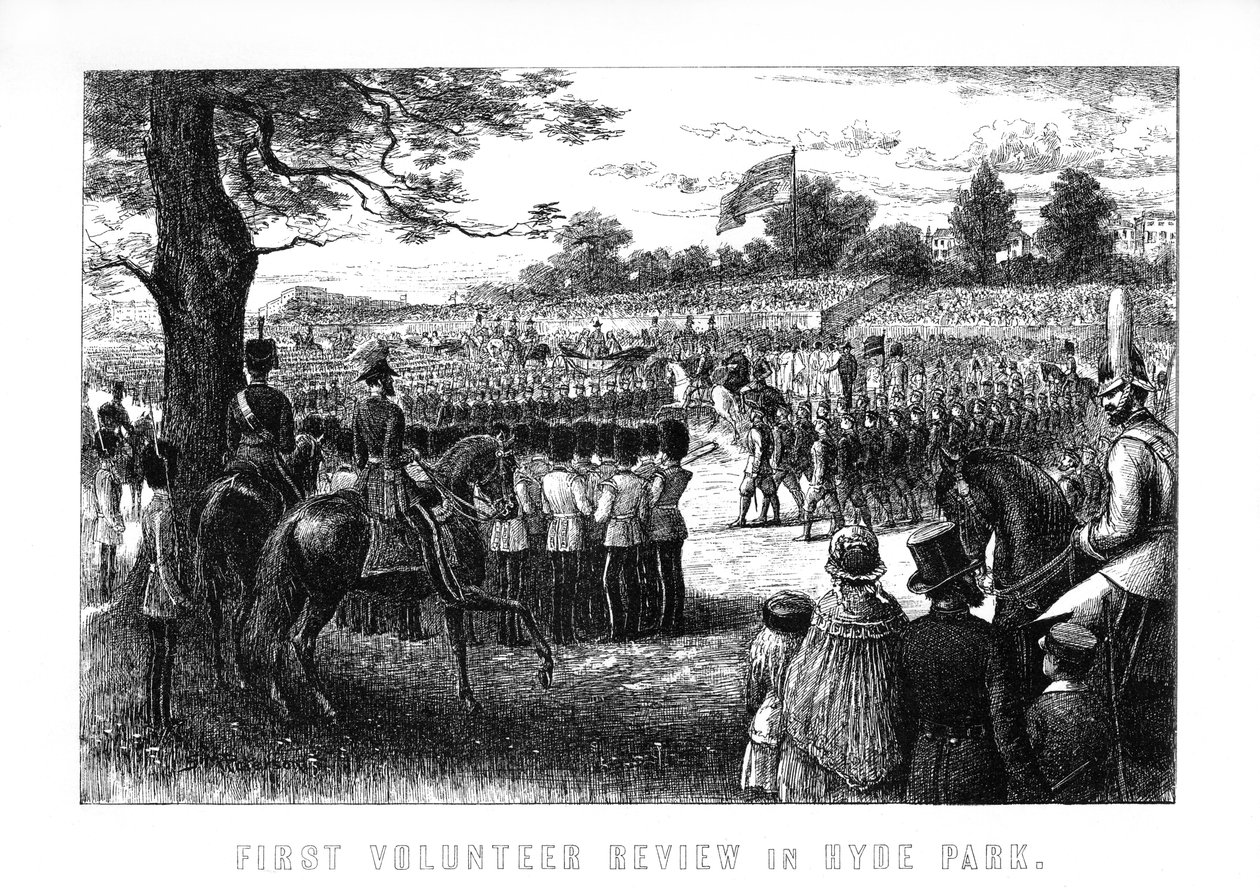 Første anmeldelse af frivillige i Hyde Park, London, 1899 af Unbekannt