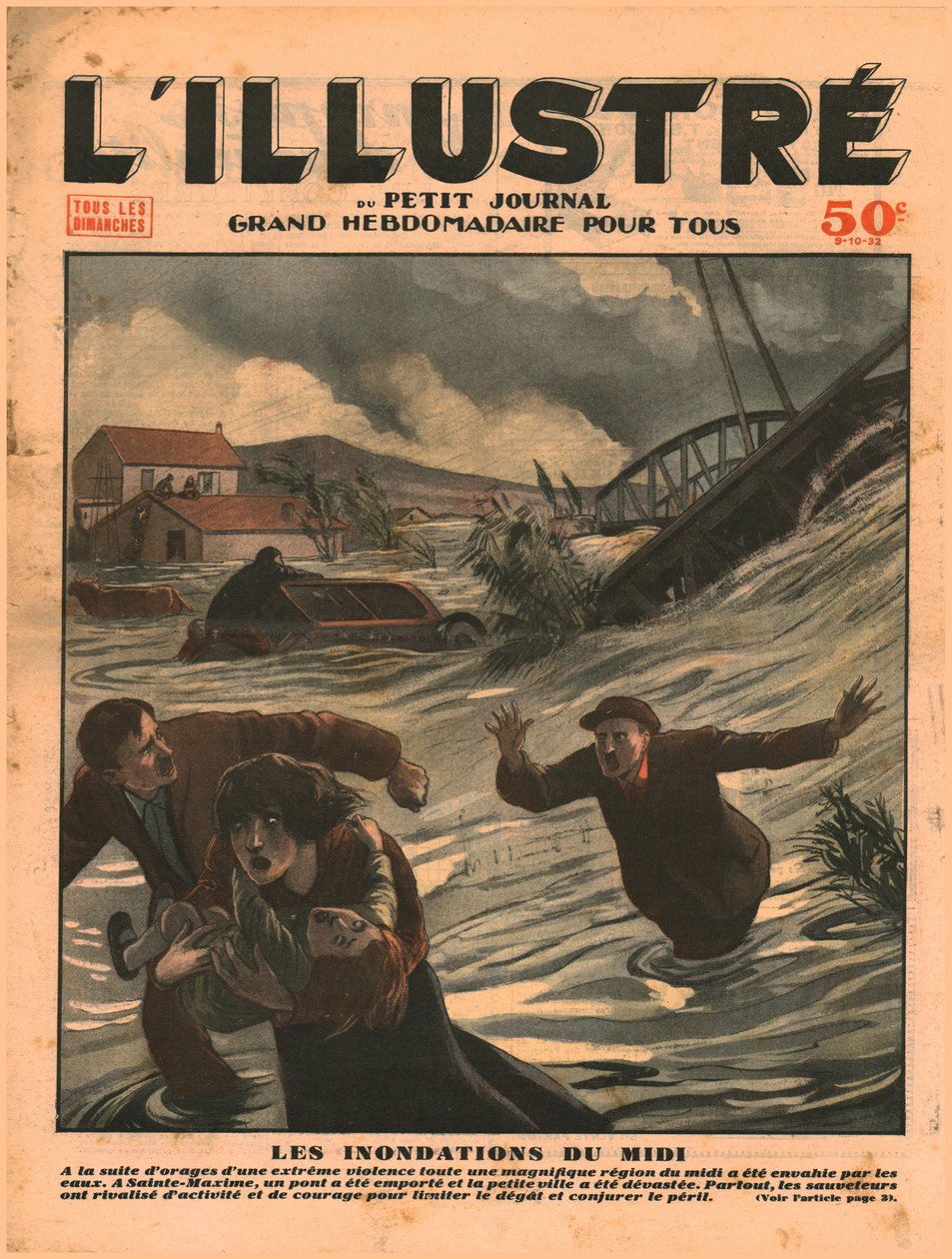 Oversvømmelser i det sydlige Frankrig, 1932. af Unbekannt