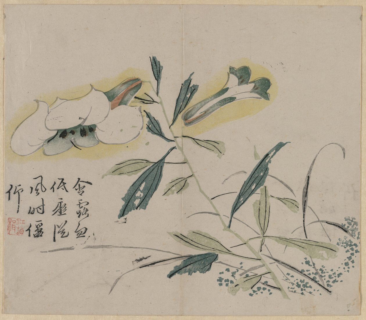 Blomstrende lilje, 1700-tallet. af Unbekannt