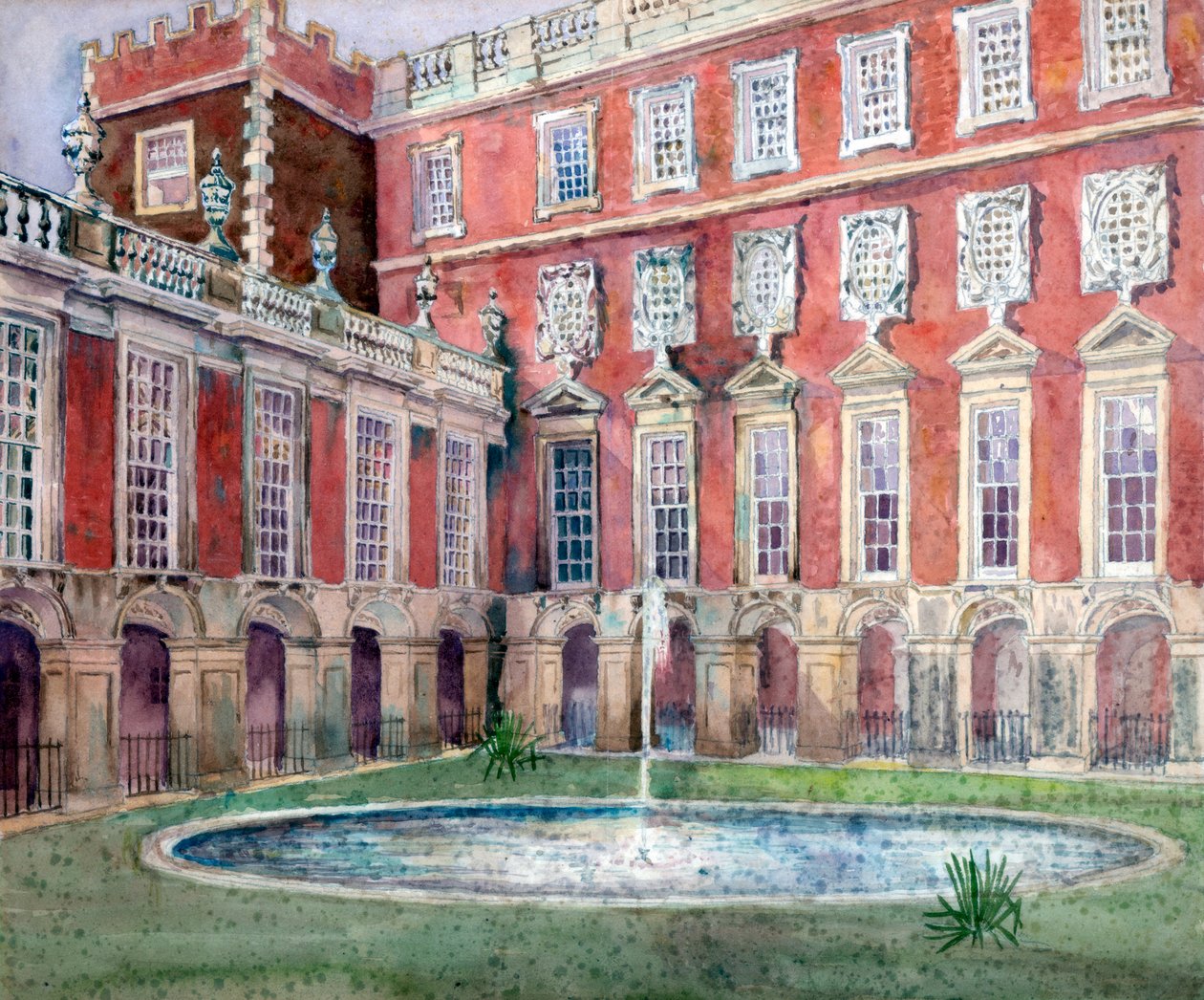 Springvand ved Hampton Court Palace af Unbekannt