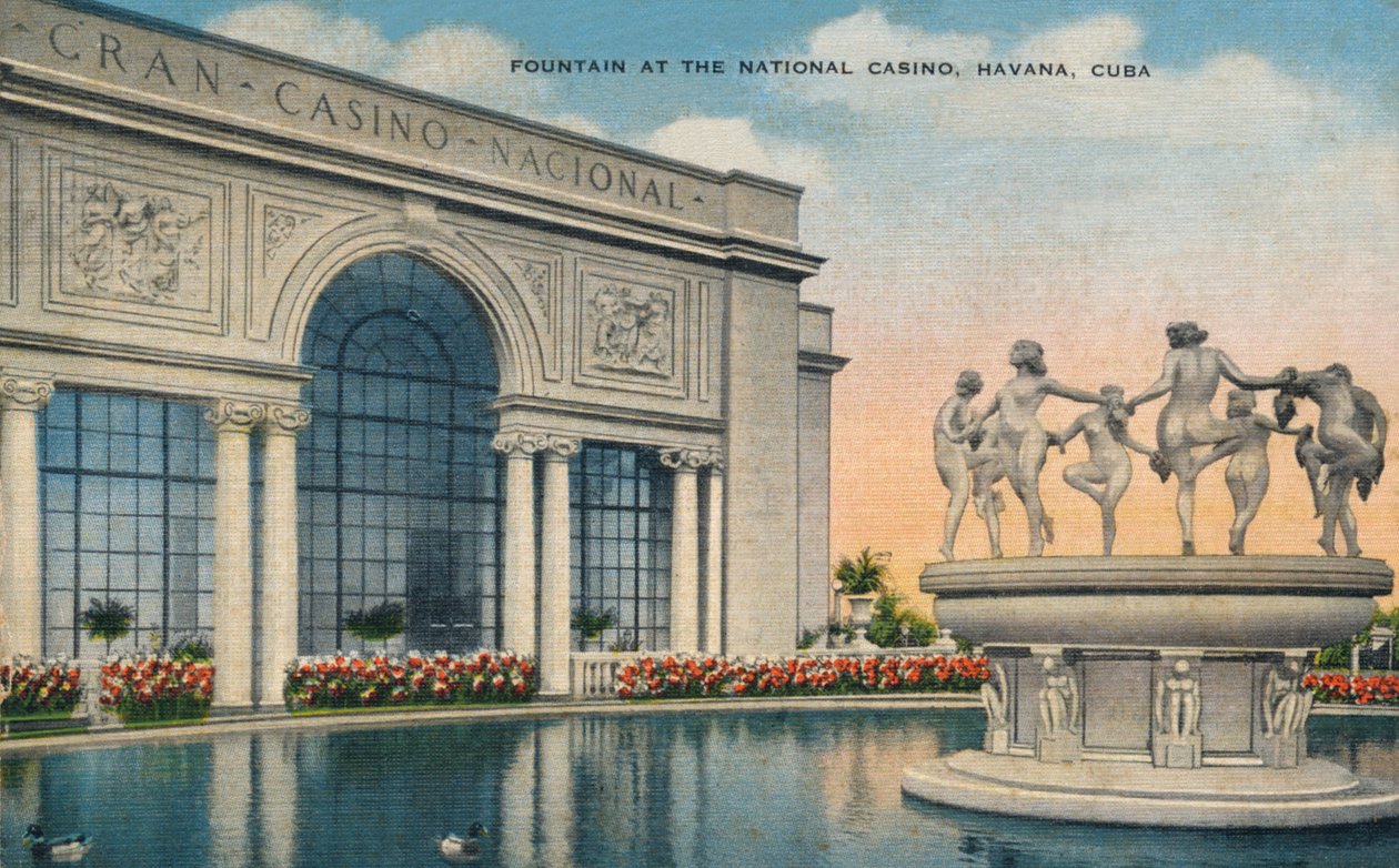 Springvand ved National Casino, Havana, Cuba, c1910 af Unbekannt