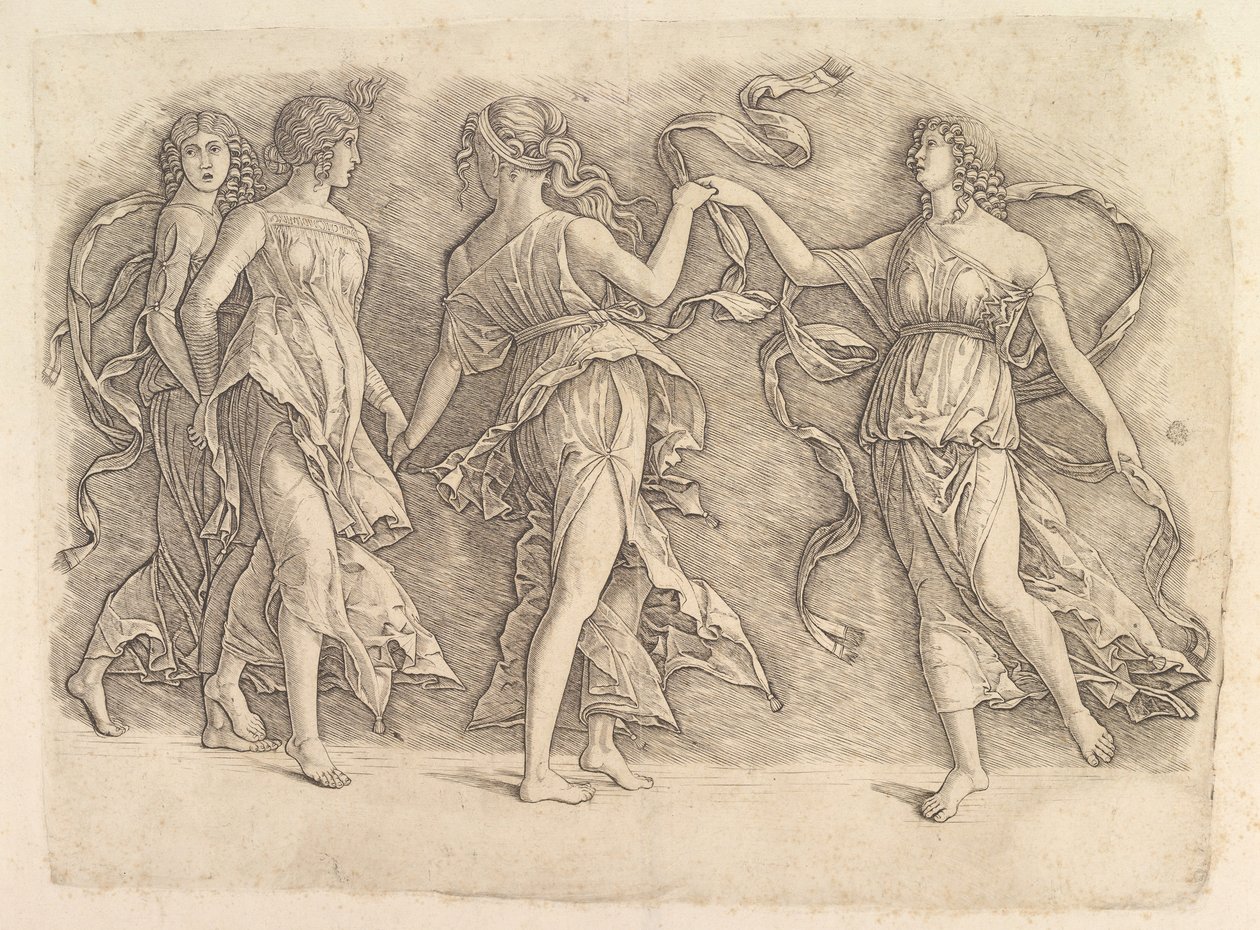 Fire dansende muser, ca. 1497. af Unbekannt