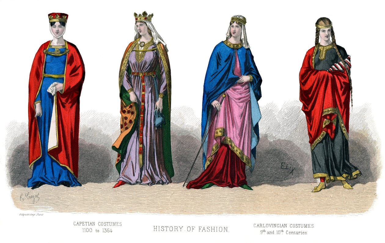 Fransk kostume: Capetian, Carlovingian, 1882 af Unbekannt