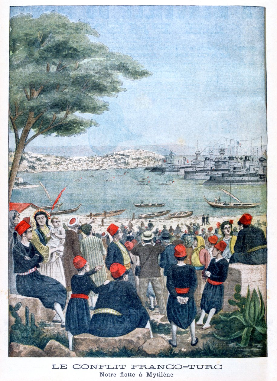 Fransk flåde på Mytilene Lesbos, 1901 af Unbekannt