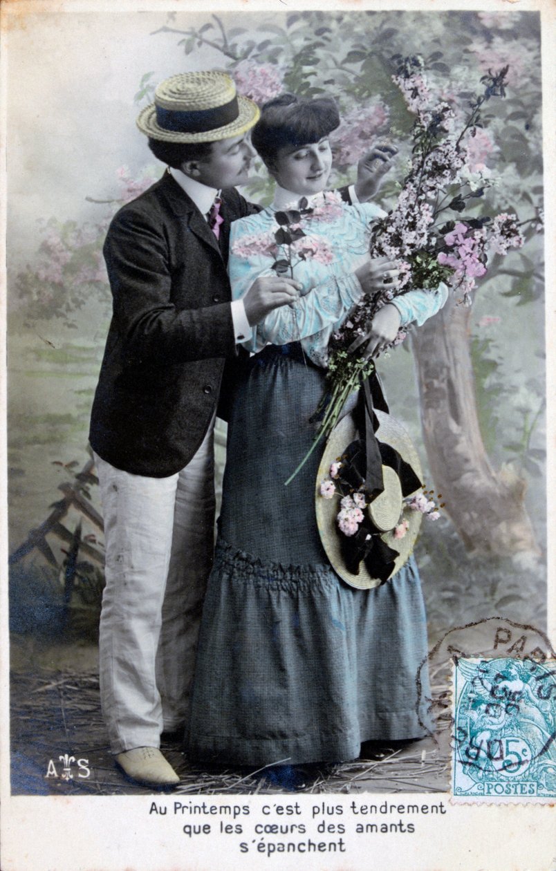 Fransk romantisk postkort, c1900 af Unbekannt