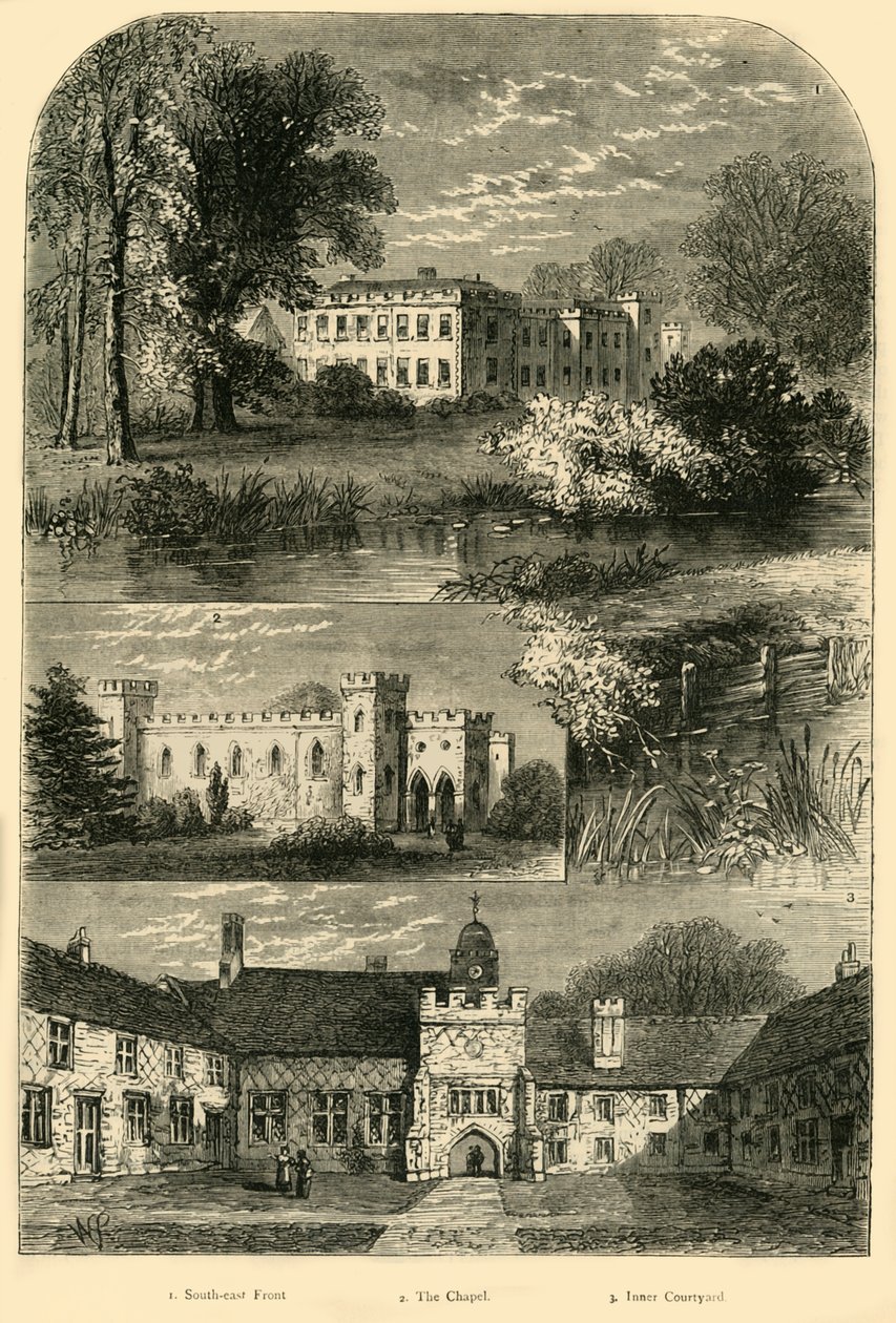 Fulham Palace i 1798, c1878. af Unbekannt