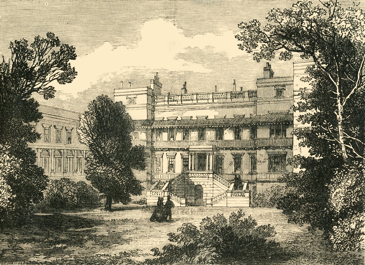 Garden Front of Northumberland House, 1881. af Unbekannt