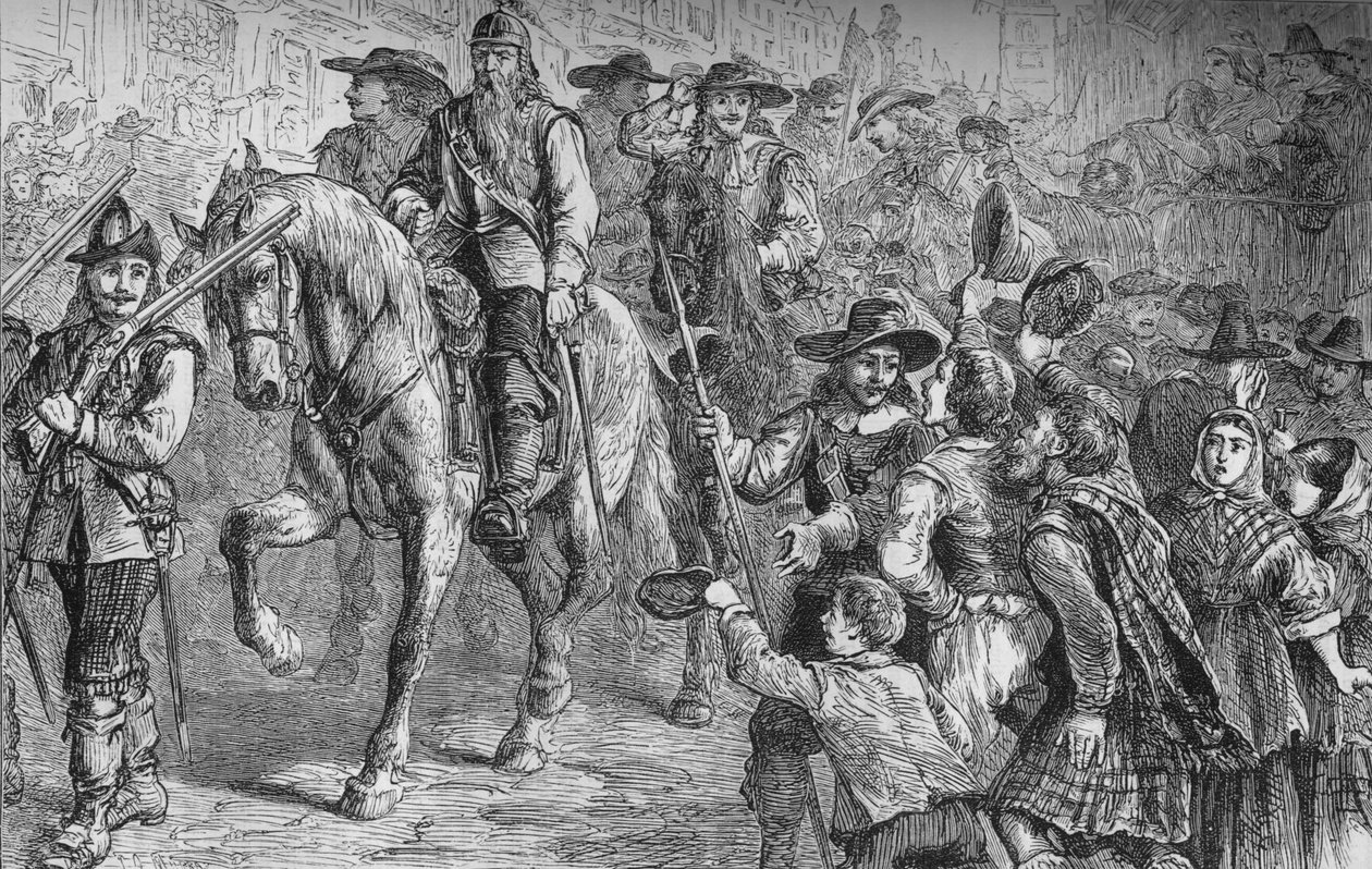 General Dalzell på vej ind i Edinburgh, juli 1666, c1880 af Unbekannt