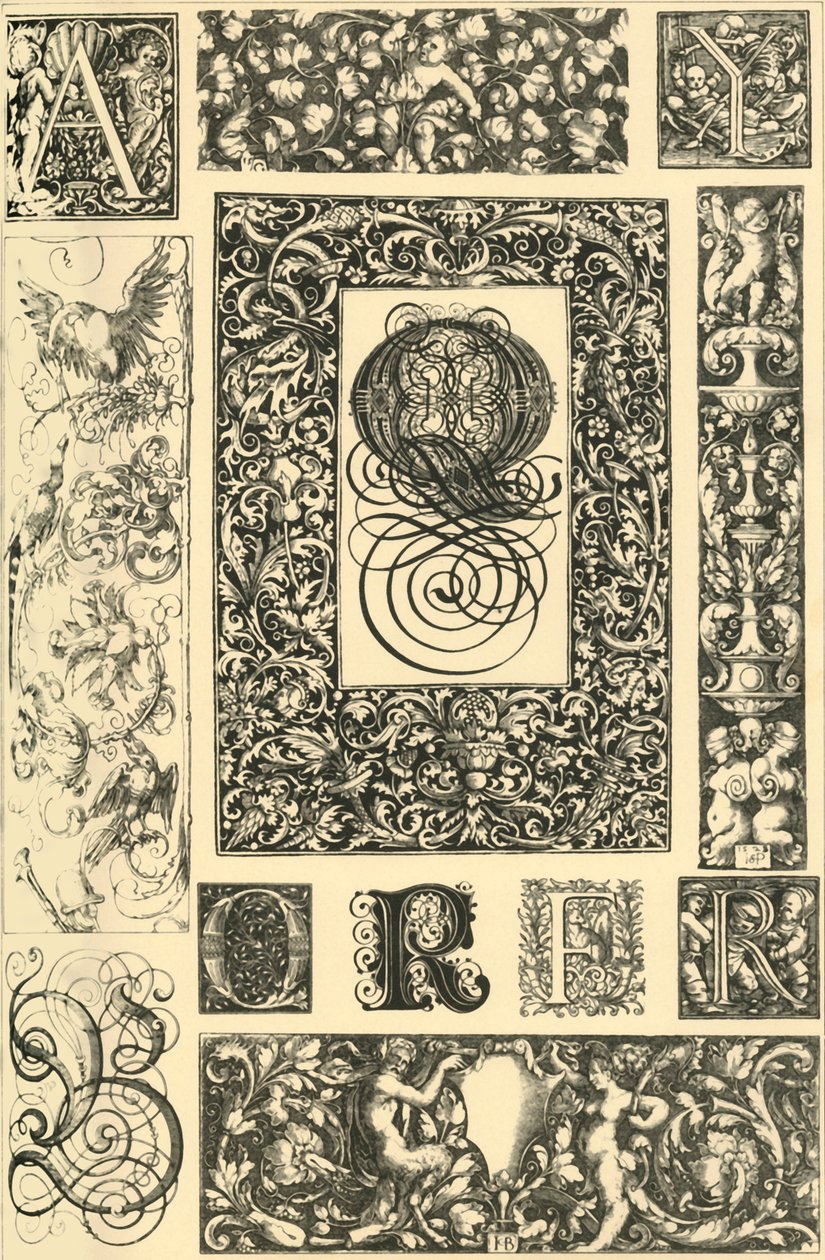 Typografiske ornamenter fra tysk renæssance, 1898. af Unbekannt