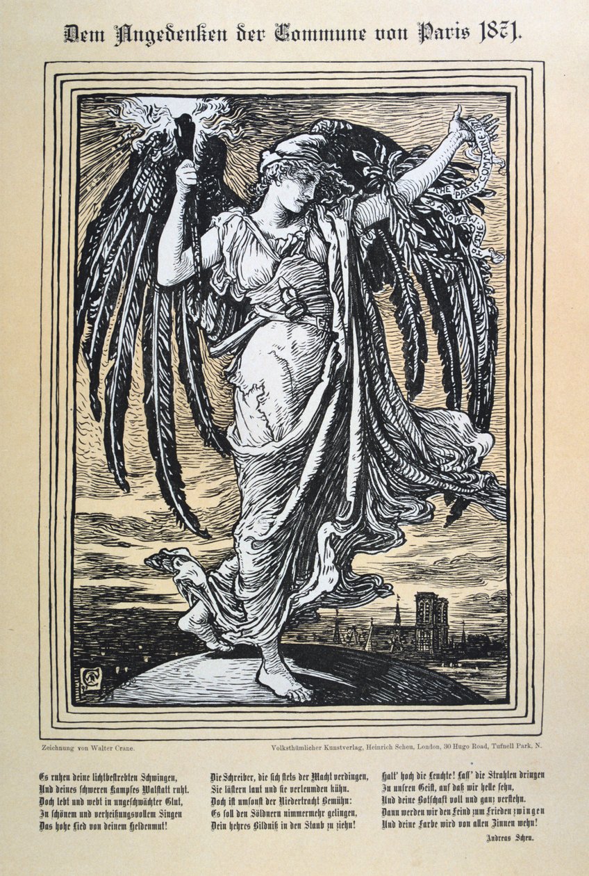 Tysk allegori om Pariserkommunen, 1871. af Unbekannt