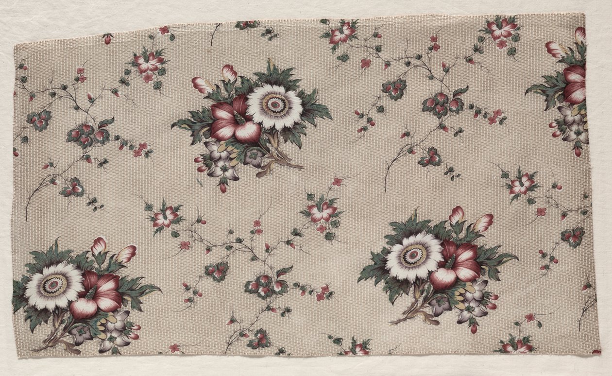 Glaseret Chintz Fragment, ca. 1830. af Unbekannt