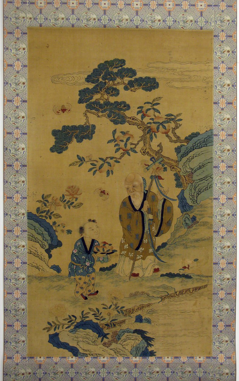 God of Longevity Shoulao og dreng, 1800-tallet. af Unbekannt